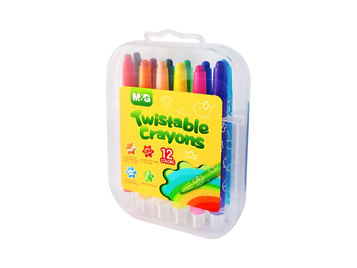 M&G Crayon Twistable 12 Colors In Plastic Box