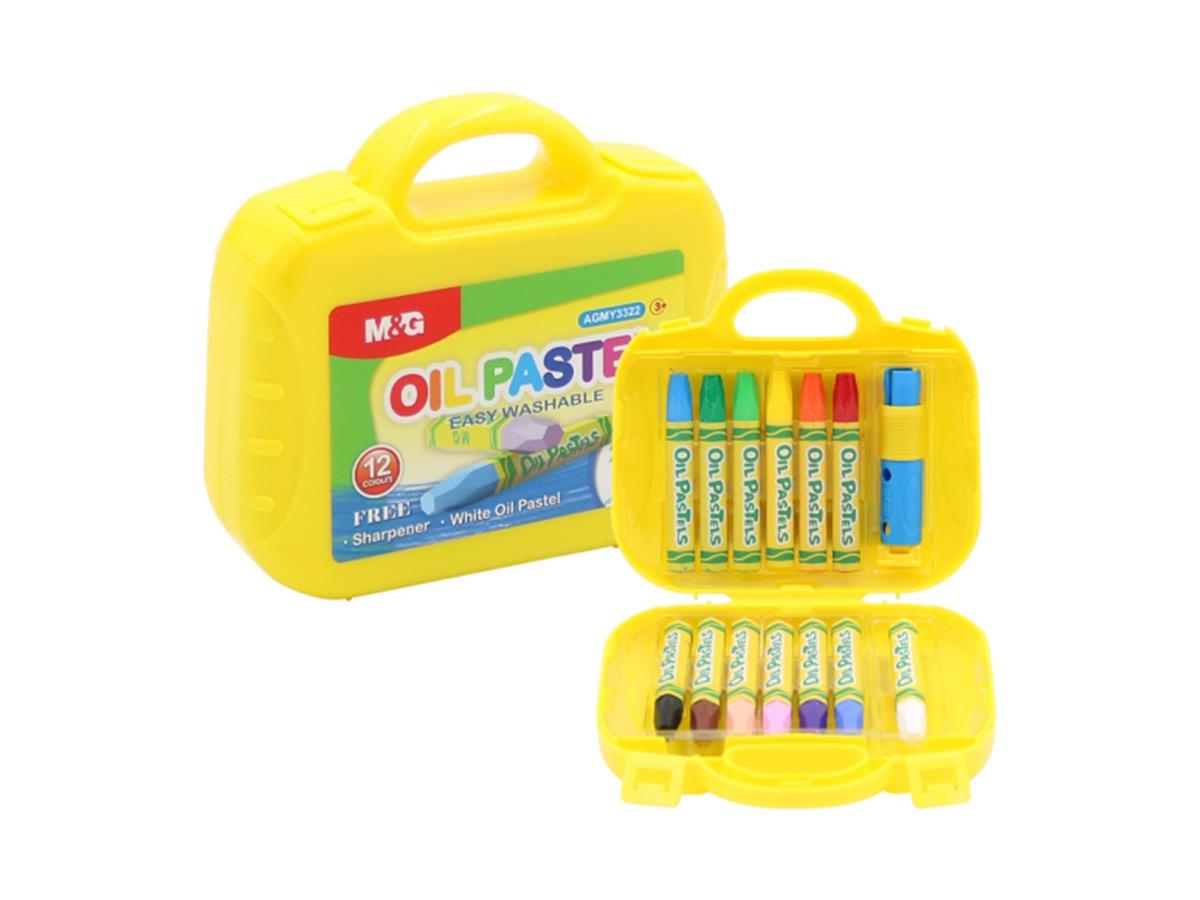 M&G Oil Pastel Hexagonal Easy Washable 12 Colors In Plastic Bag