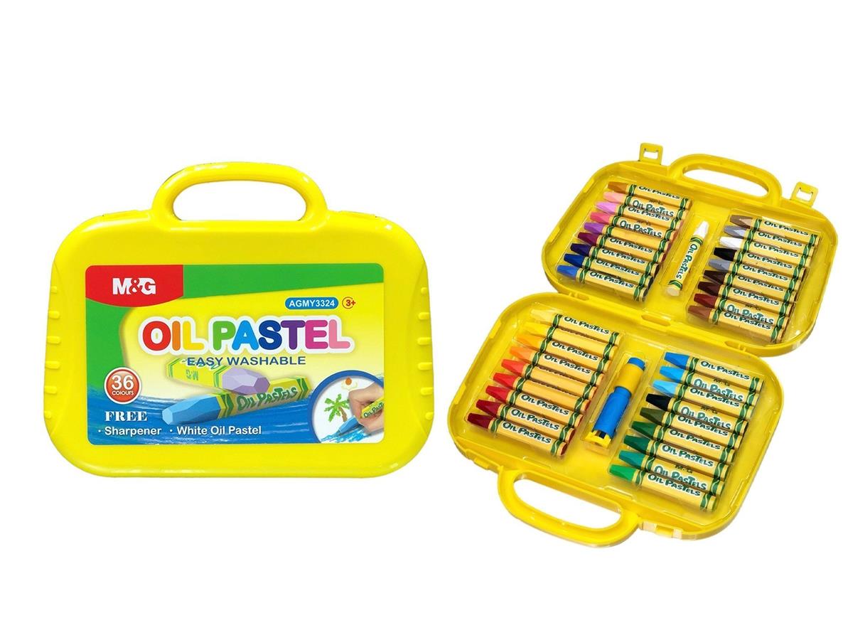M&G Oil Pastel Hexagonal Easy Washable 36 Colors In Plastic Bag