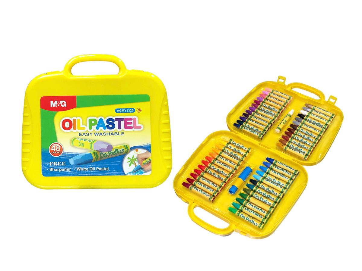 M&G Oil Pastel Hexagonal Easy Washable 48 Colors In Plastic Bag
