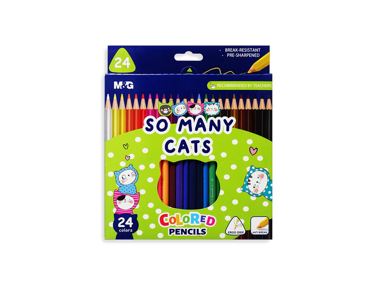 M&G Coloring Pencils Triangle 24 Colors Anti Break So Many Cats