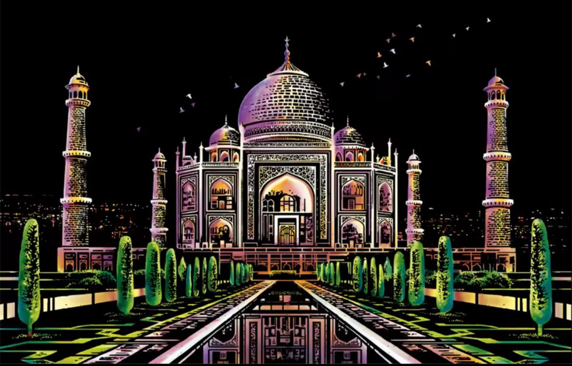 Scratch Colorful City 2 - Taj Mahal (40.5*28.5)