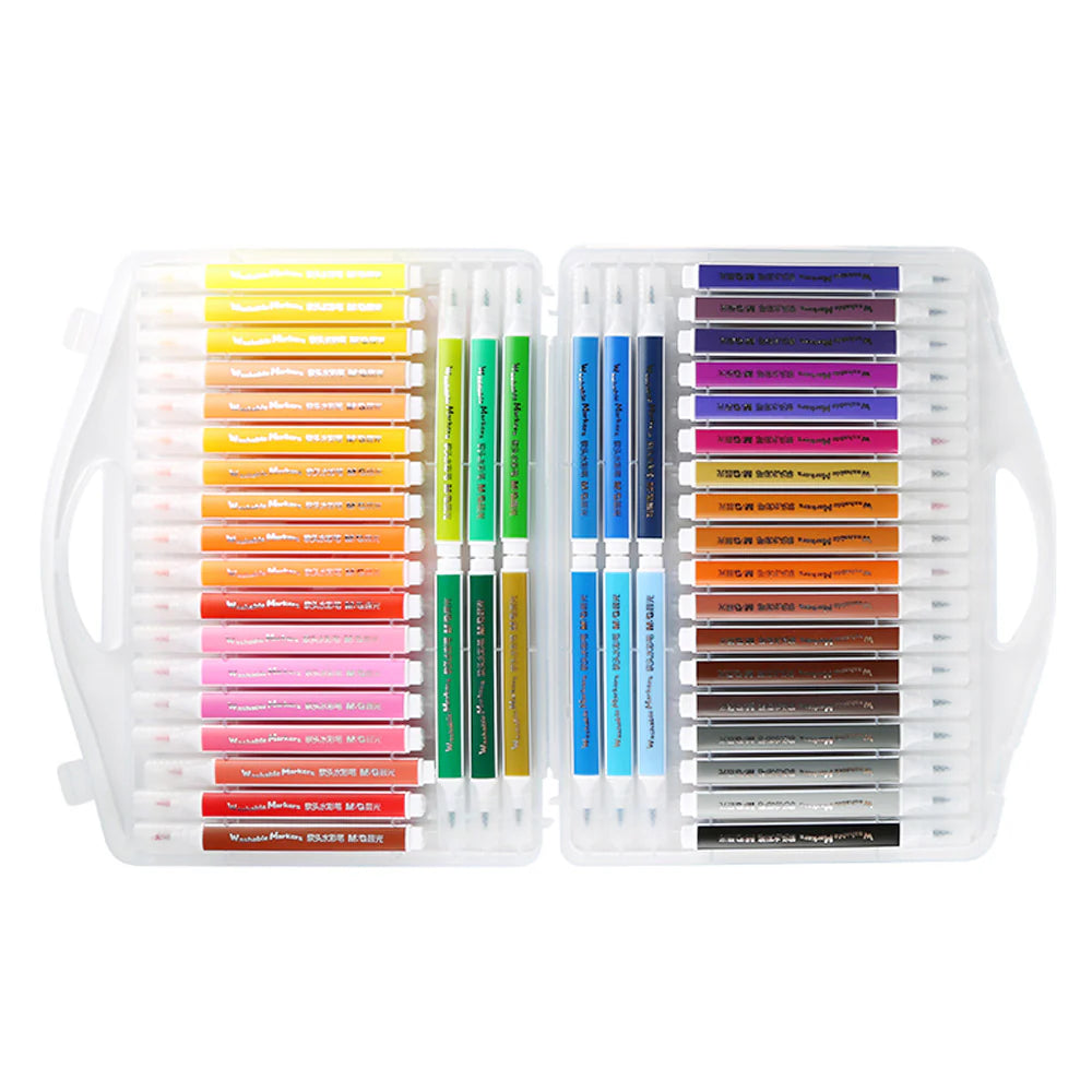 M&G Watercolor Pen Soft Brush Washable 48 Colors Food-Grade In Plastic Box