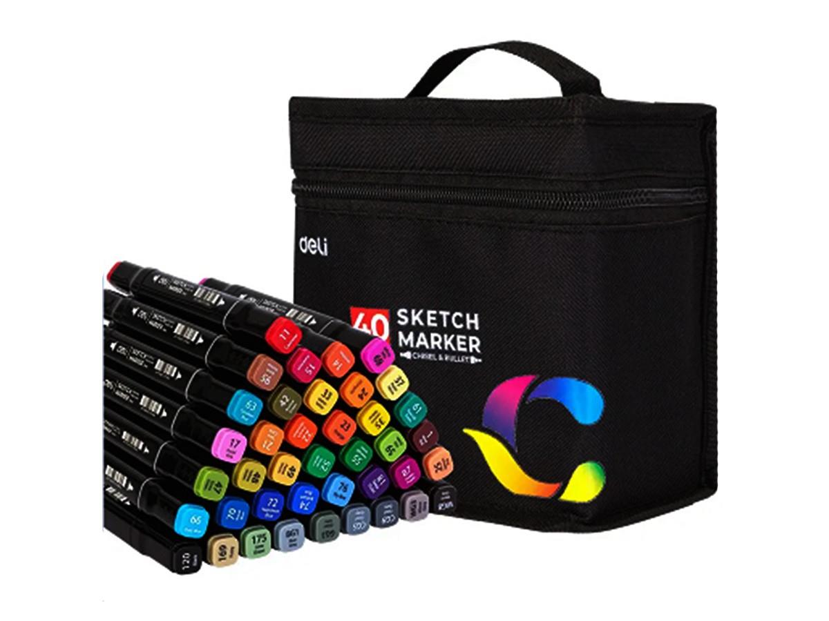 Deli Color Emotion 40 Sketch Marker (Chisel & bullet)