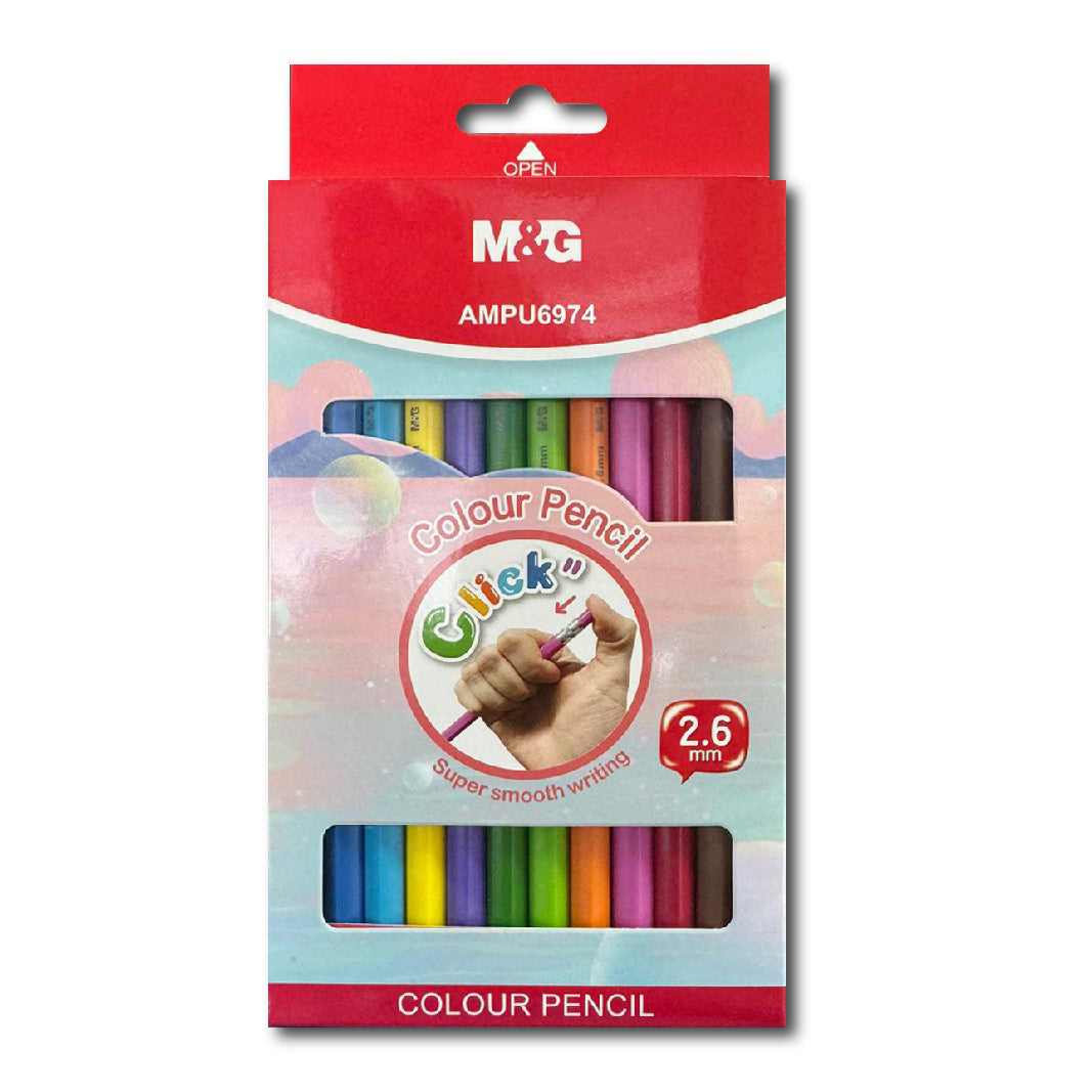 M&G Color Pencil Clicker Refillable Set Of 12 Colored pencil