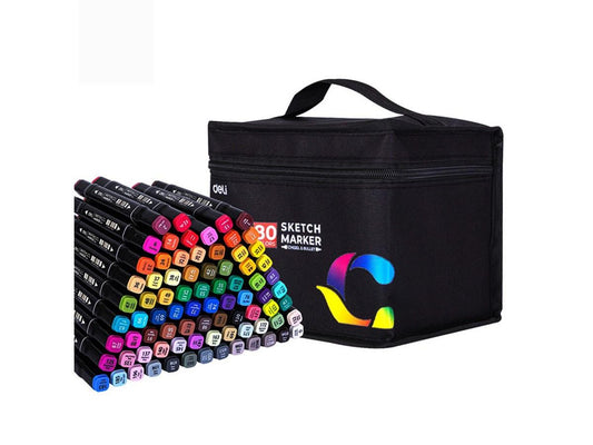 Deli sketch marker bag 80 colors (assorted)