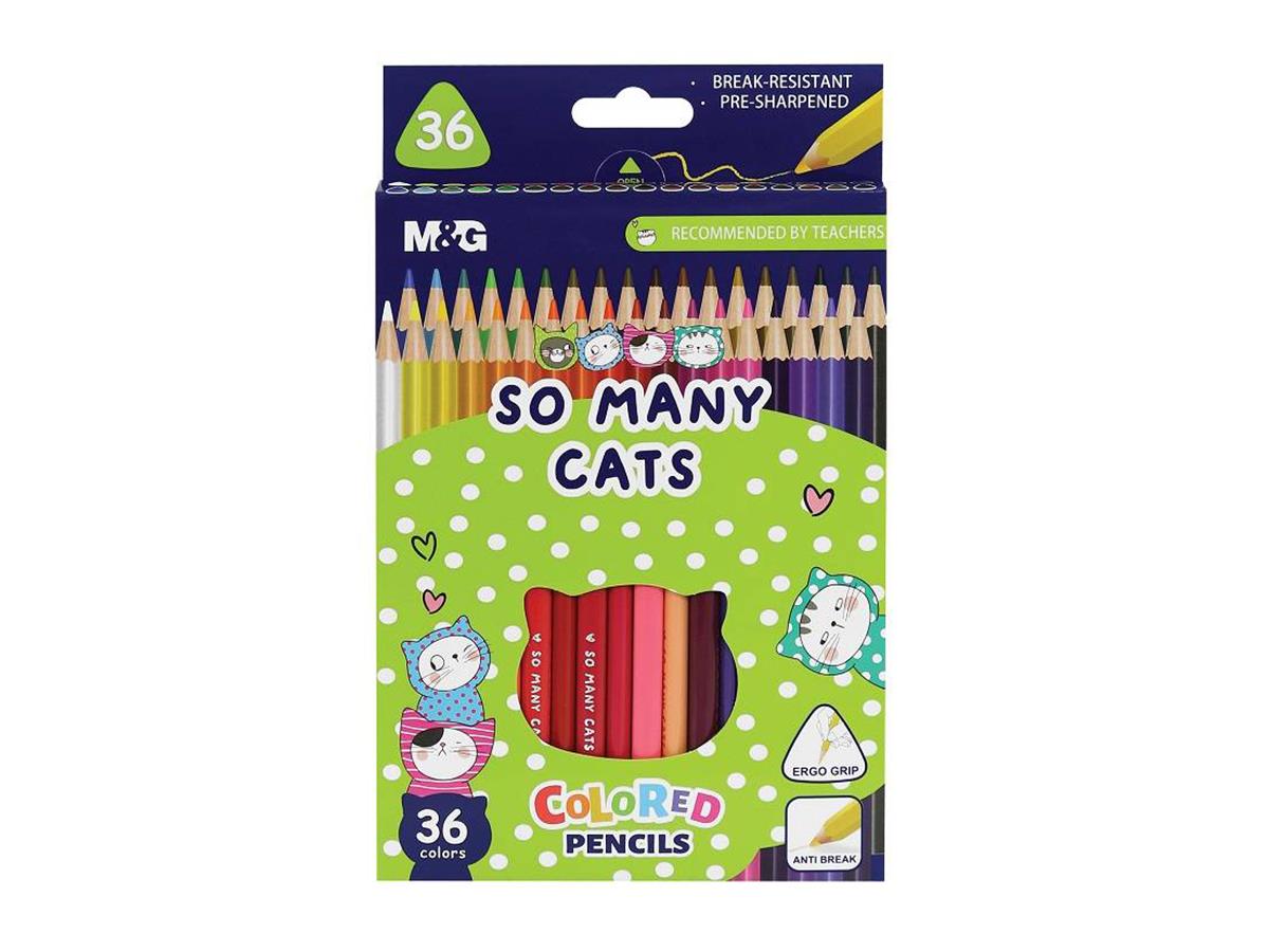 M&G Coloring Pencils Triangle 36 Colors Anti Break So Many Cats