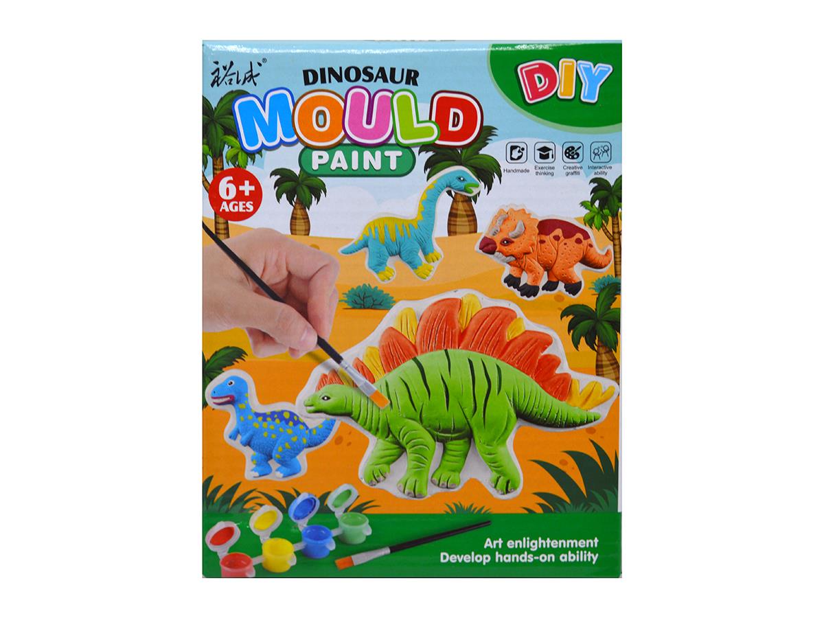 RYN ceramic set dinosaur with 4 acrylic colors and brush