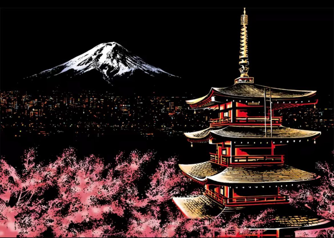 Scratch Colorful City 2 - Cherry Blossoms(40.5*28.5)