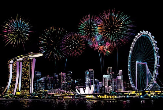 Scratch Colorful City 2 - Singapore firework (40.5*28.5)