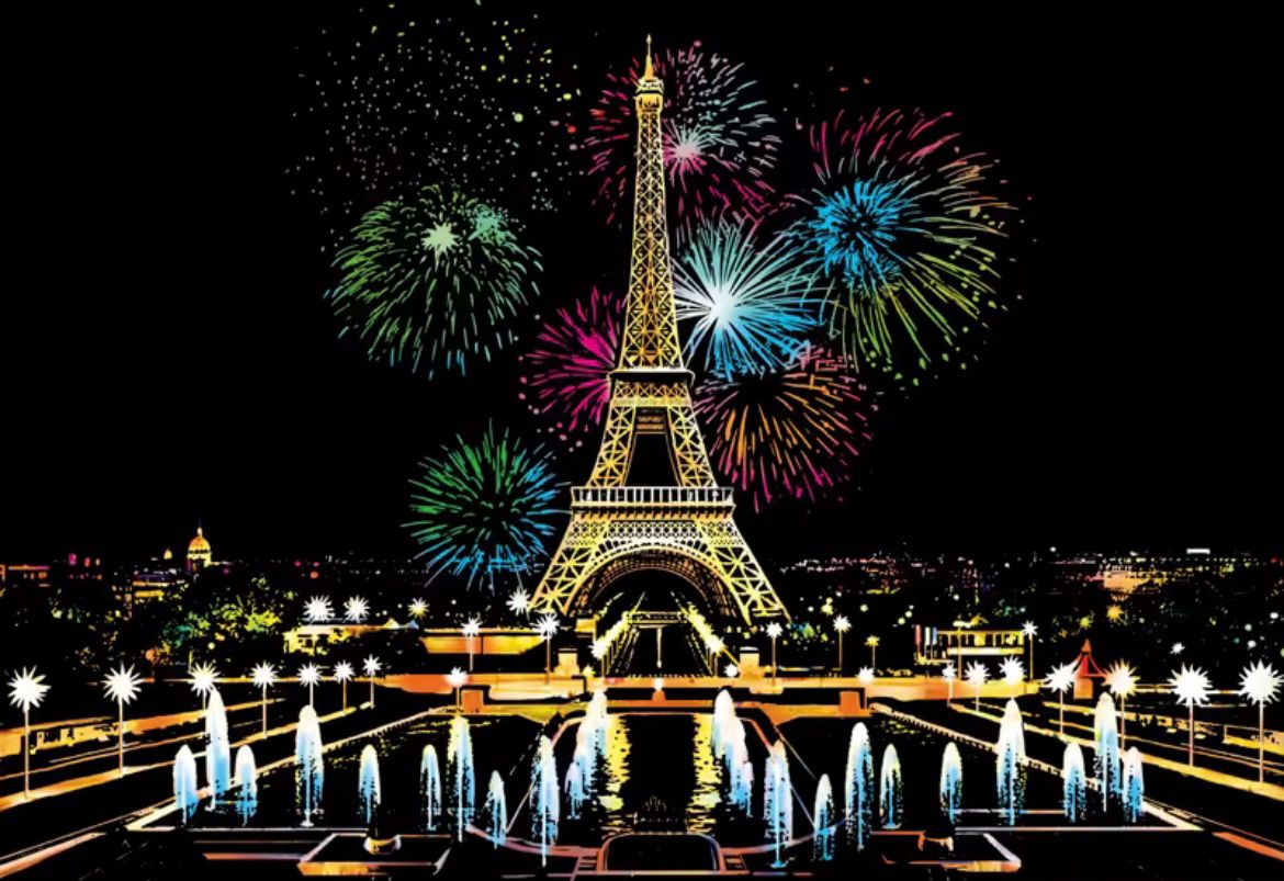 Scratch Colorful City 3 - fireworks paris (40.5*28.5)