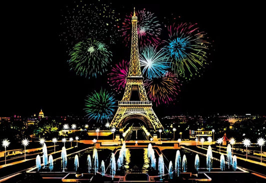 Scratch Colorful City 3 - fireworks paris (40.5*28.5)