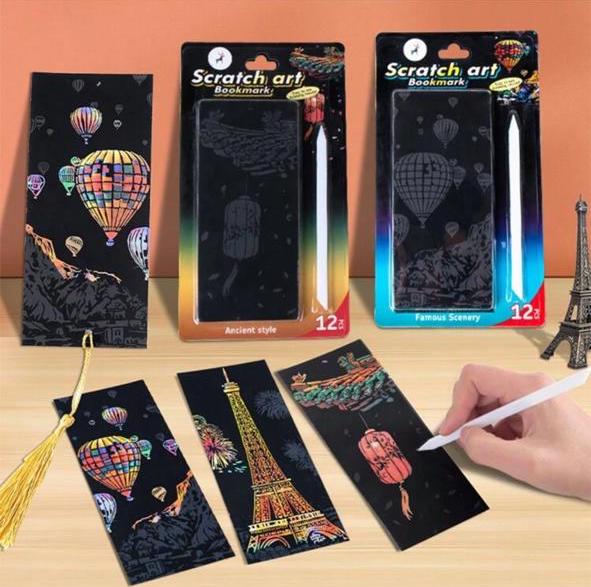 12pcs World Famous City Night View Scratch Art