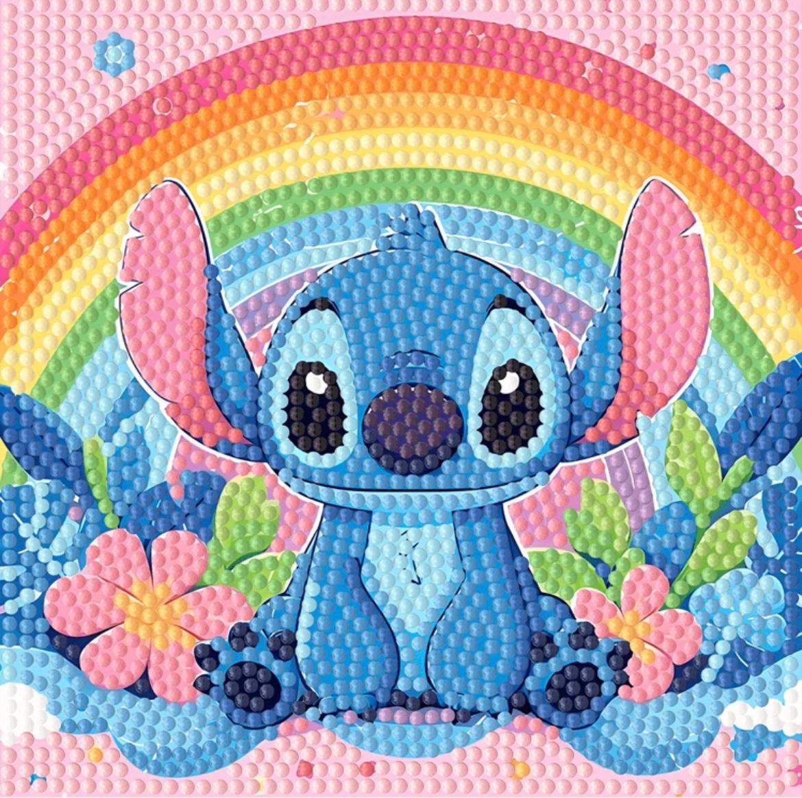 Disney Stitch rainbow diamond painting with picture frame