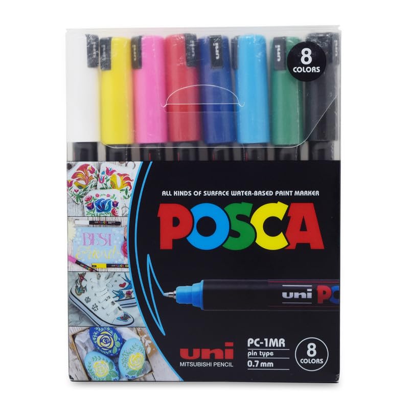 Uni POSCA Marker 0.7mm Wallet PC-1MR Set of 8 color