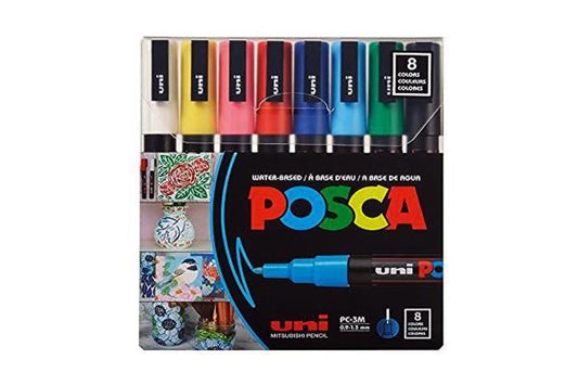 Uni POSCA Marker 0.9-1.3mm Wallet PC-3M Set of 8 color