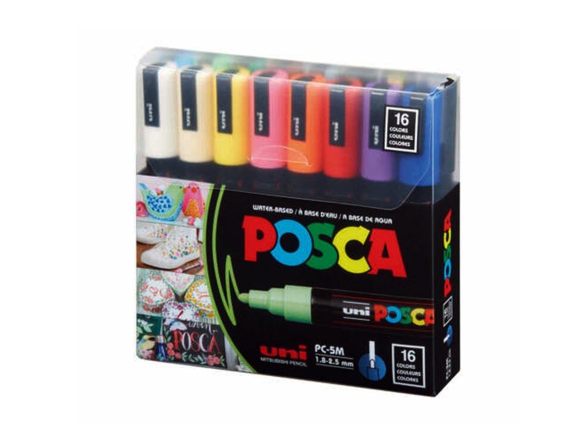 Uni POSCA Marker 1.8-2.5mm Wallet PC-5M Set of 16 color